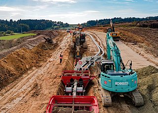 Grabenschlitten im Einsatz