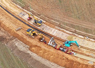 Grabenschlitten im Einsatz